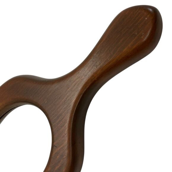 Vintage Mirror Hand Painted Wooden Floral Cherries Butterfly Handheld Vanity - Picture 9 of 13